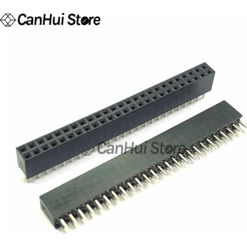 100Pcs Per Lot 2.54mm 2x25 Pin 50 Pin Female Double Row Straight Pin Header Strip