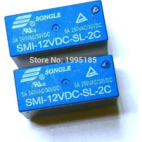 2PCS SMI-05VDC-SL-2C SMI-12VDC-SL-2C SMI-24VDC-SL-2C 8pin 5A 250VAC/30VDC 05 12 24 VDC Power Relay New Original