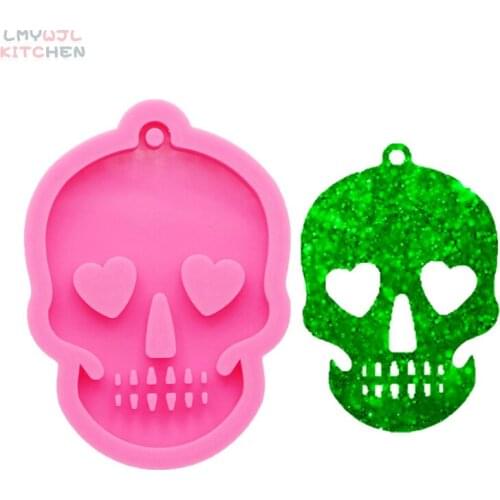 2021 New Classic Skull Head Chocolate Biscuit Fondant Mold DIY Homemade Keychain Pendant Material Resin Silicone Mold