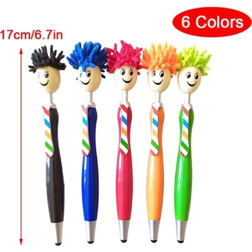 3-in-1 Stylus Pen Mop Topper Ballpoint Pens Screen Cleaner Stylus Pens Duster for Kids and Adults Stationery Touch Screen Phones