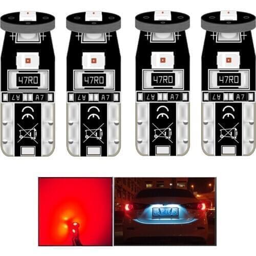 4x T10 LED Lamp W5W LED Canbus Parking Light for Peugeot 206 207 307 308 407 2008 3008 Auto Interior Lights White Yellow Red