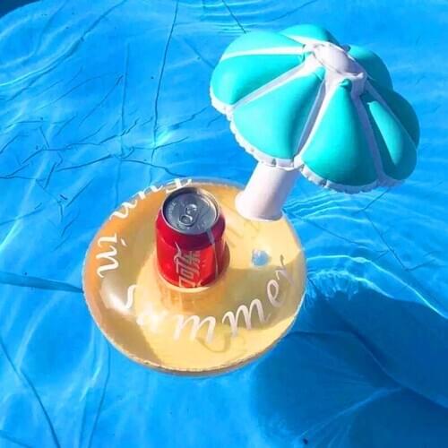 5 pcs/set Summer Swimming Pool Floating Inflatable Holder Water Drinks Cup Beach Mobile Phone Cup Care Floating Row