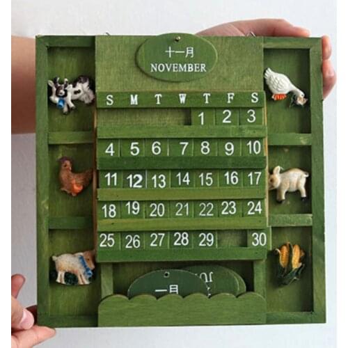 60% Dropshipping!!Retro Rustic Wall Hanging Wooden Manual Square Calendar Crafts Home Decor Gift