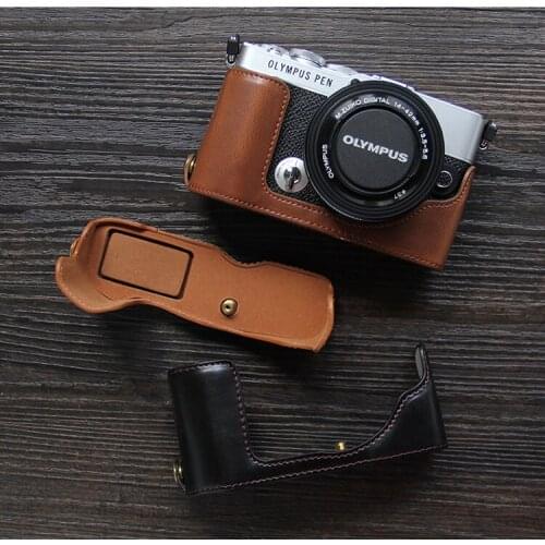 Olympus E-P7 Case PU Leather Camera Case Half Body Cover Base Luxury Camera case For Olympus EP7 E-P7