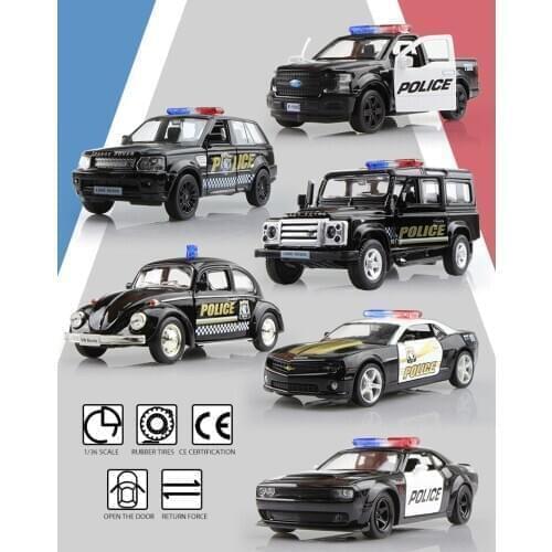 Childrens Toys Gifts For Boyfriend Police Car Series RMZ city Diecasts Toy Vehicles Simulation Exquisite Model 1:36 Alloy Cars