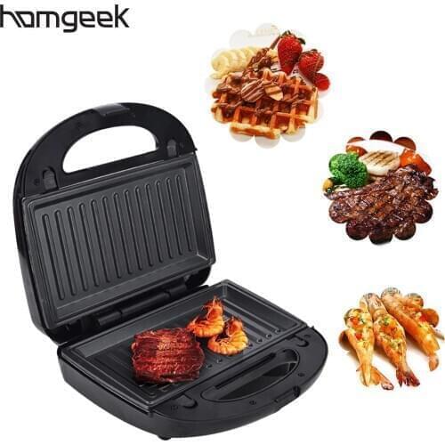 6-in-1 Electric Waffle Maker Breakfast Maker Sandwich Toaster Grill Cake Maker Multifunctional Breakfast Waffle Machine 220V