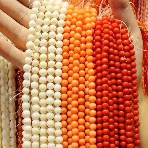 Exquisite natural coral spherical beads Fashion natural coral loose beads For jewelry making DIY necklace bracelet accessories