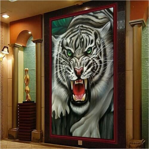 50x100cm 5D Diy Diamond Painting Animal Tiger Full Square Diamond Mosaic Diamond Embroidery round Cross Stitch Kits ResinZP-2568