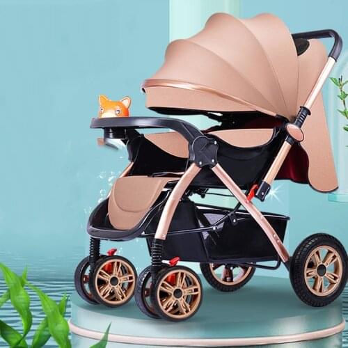 Baby Stroller 3 In1 High View Pram Landscape Baby Carriage 360 Rotation Travel System 0-3 Y Lightweight 2 In 1 Baby Strollers