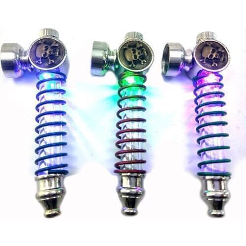Colorfull Flashing LED Lamp Smoke Pipes Jamaica Tobacco Pipe Smoking Pipe Gift Detectors Grinder Smoke Narguile Hookah