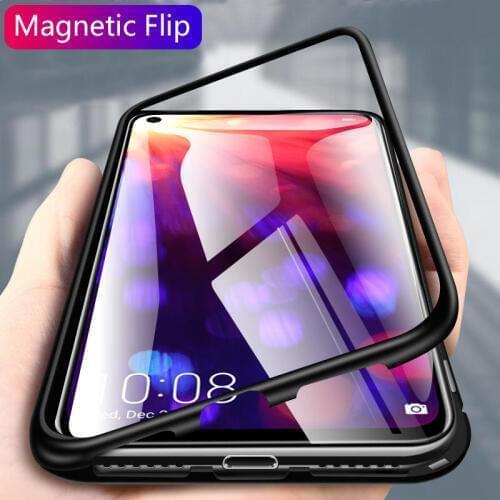 Magnetic Adsorption Metal Phone Case for Huawei Y5 Y6 Y7 Prime Y9 2019 Nova 2i 3 3i 3E 4 5i 5 Pro Mate 20 20X P30 P20 Lite Cover
