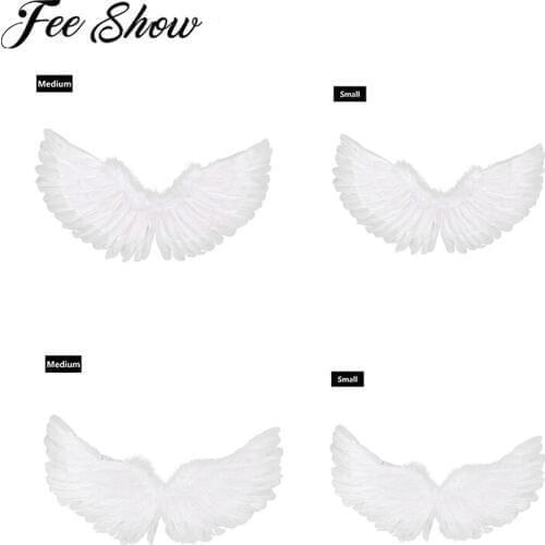Fashion White Feather Angel Wings for Dance Party Cosplay Costume Stage Show Masquerade Carnival Holiday Fancy Dress