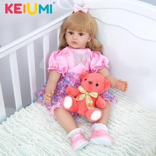 KEIUMI 24 Inch Reborn Boneca Lovely Princess Doll Soft Silicone Reborn Babies Doll Childrens Day Birthday Gifts