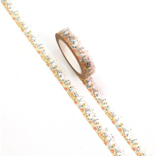 NEW 1PC 10mm*10m Foil Yellow Rose Decorative Washi Tape Scrapbooking Masking Tape Office Supply designer mask washi tape