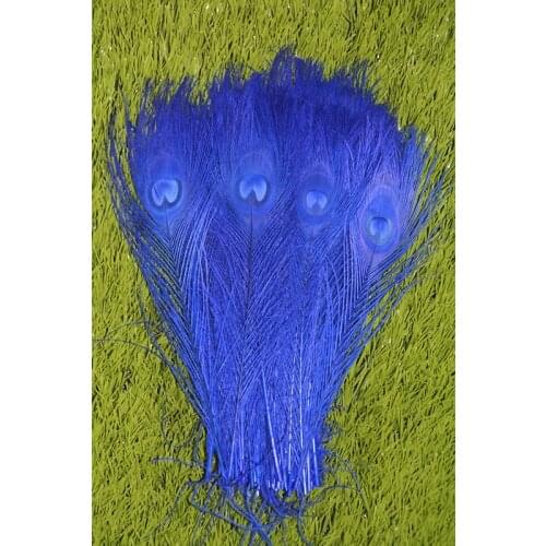 New! Free Shipping Sale 50 pcs / lot beautiful Royal blue peacock tail feathers 10-12 inches Wedding, Party, Home