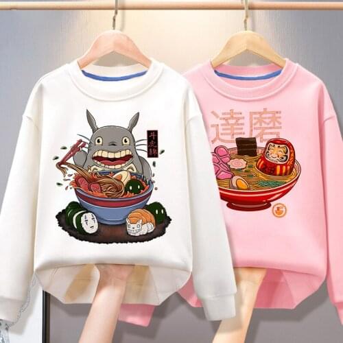 Autumn New Cute Toddler Girl Clothes Fashion Boys Sweatshirt Cartoon Animals Pattern Long Sleeve O Neck Totoro Baby Warm Outfits