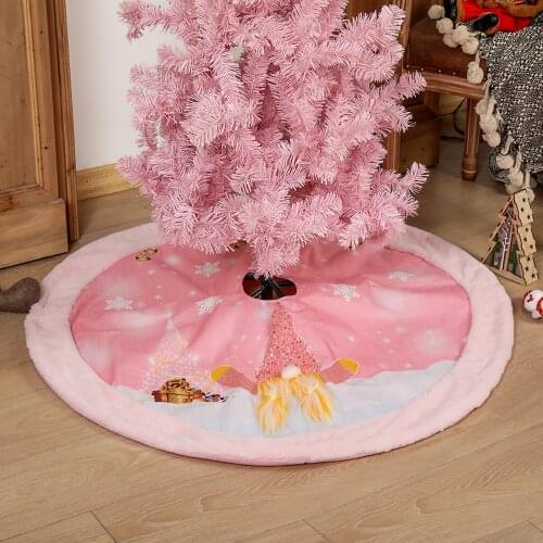 Newest Arrival Christmas Tree Skirt Cartoon Dwarf Print Tree Skirt with Light Festival Decorations for Home Office