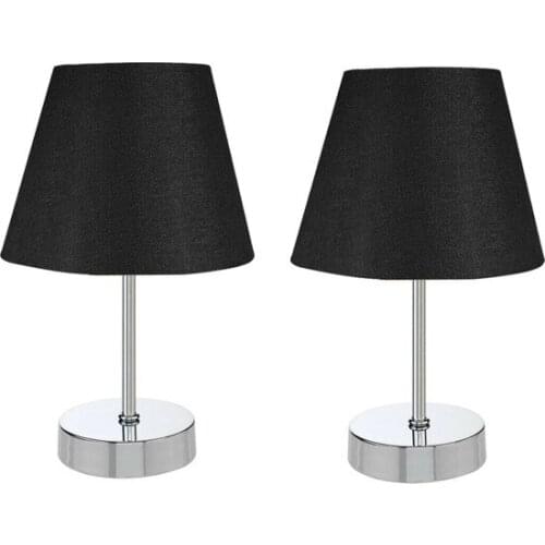 New Best Metal Flip Dual Lampshade Table Lamp Chrome Black Lampshade