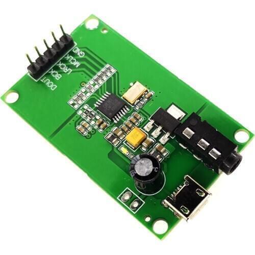 PCM1808 ADC AUX 3.5 Stereo single-end analog audio to I2S IIS digital output board encoding DC USB 5V