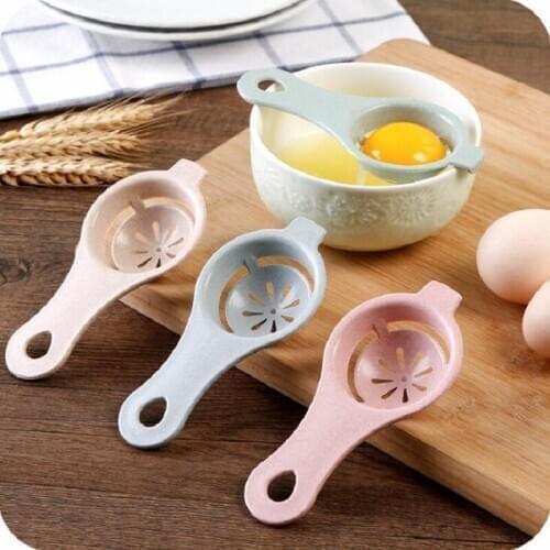 2pcs Random Color 13*6cm Plastic Egg Separator White Yolk Sifting Wheat Straw Home Dining Cooking Gadget