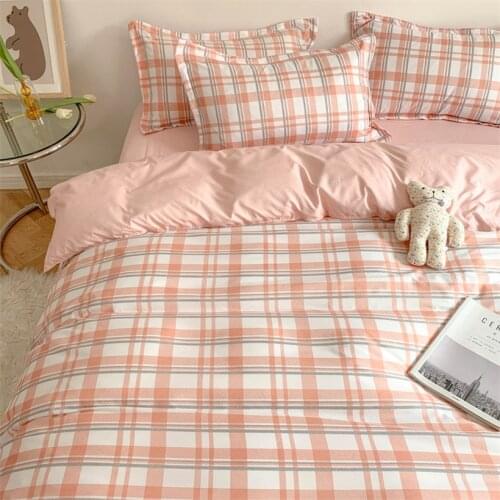 Nordic Duvet Cover and Bedsheet 220x240 Quilt Cover Fashion 150x200 Duvet Cover Fashion Luxury Bedding Set Soft Plaid Bed Linen