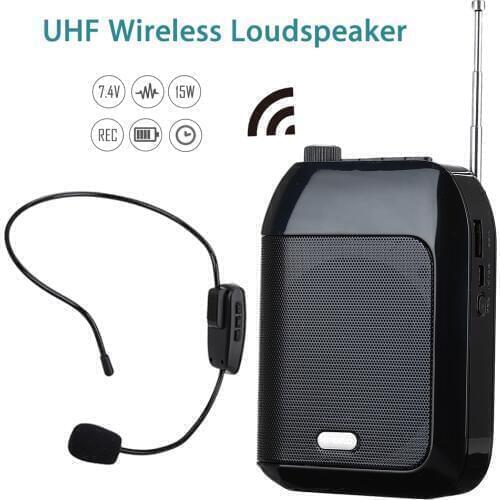 APORO T9 Megaphone Portable UHF Wireless Speaker 15W Cordless Voice Amplifier Loudspeaker 7.4V Lautsprecher FM Radio