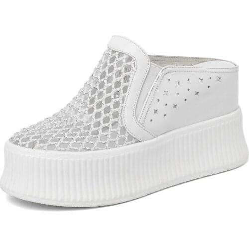 Women Slippers Flat Shoes Woman Genuine Leather Beach Sandals Ladies Luxury Belt Platform Slides Flip Flops Summer