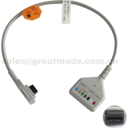 Compatible with GE SEER MC OEM 419598-007 Holter cable , 7-lead . 3 Channel , 80cm