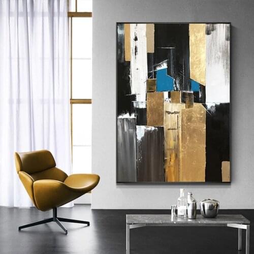 Modern Hand drawn abstract oil painting on canvas wall decorations living room wall ornament art poster for bedroom No Frame