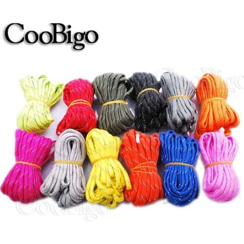 10ft Reflective Paracord Rope Parachute Cord 550 Lanyard 7 Core Strand DIY Paracord Bracelet Clothesline Craft Accessory Dia.4mm