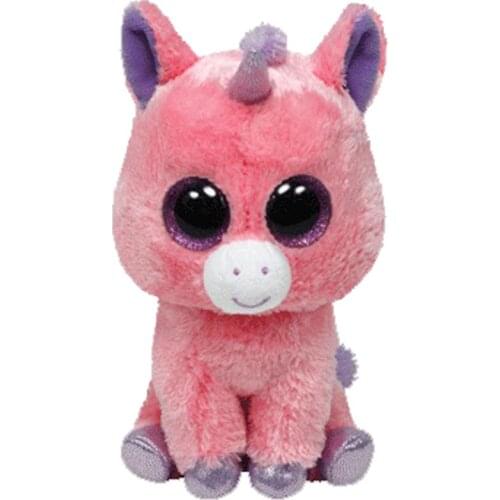 Ty 15cm New Pink Unicorn Plush Regular Soft Big-eyed Stuffed Animal Collection Toy