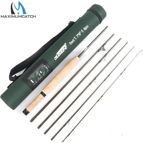 Maximumcatch 2/3/4wt Cruiser Fly Fishing Rod 7'/7'6''/8' 6 Sec IM10 Carbon Blank AA Grade Reel Seat with Cordura Tube