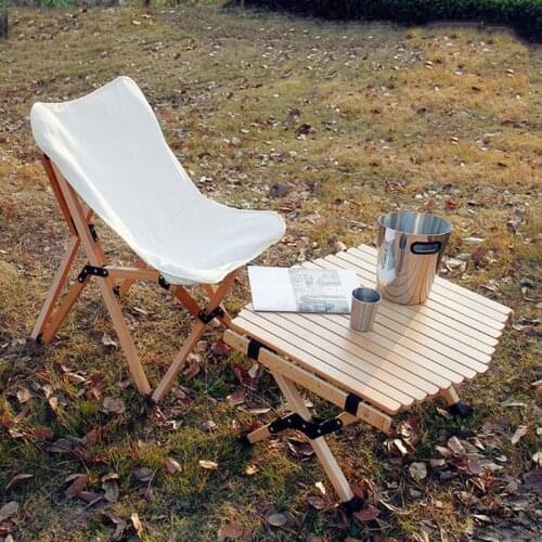 Outdoor folding chair butterfly chair portable fishing ultra light leisure solid wood folding chair sketching folding stool