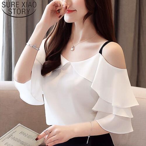 Womens Tops And Blouses Blusas Mujer De Moda 2021 Chiffon Blouse Hanging Bandwidth Is Thin And Thin Womens Clothing 3571 50