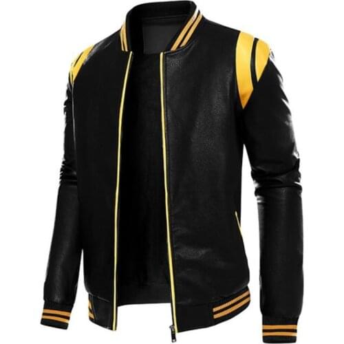 Winter Warm Motorcycle Coat 2021 New Fashion PU Leather jacket Baseball uniform leather jacket male