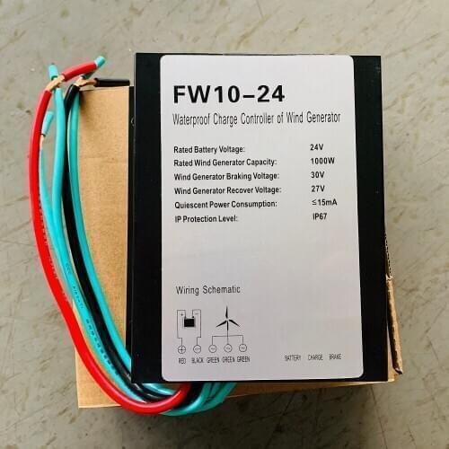 1KW Waterproof Wind Turbine Charge Controller 1000watts Wind Regulator DC 24v with brake function