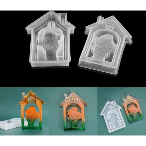 1pcs Christmas Santa Claus Shape Epoxy Resin Mold Silicone Mould For Making DIY Handmade Soap Molds Tools Resin Clay Molds