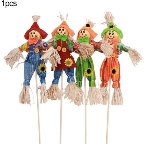 1pcs Standing Scarecrow Cute Autumn Garden Scarecrow Ornament For Halloween Decoration Mall Bar KTV Decoration Prop Random Color