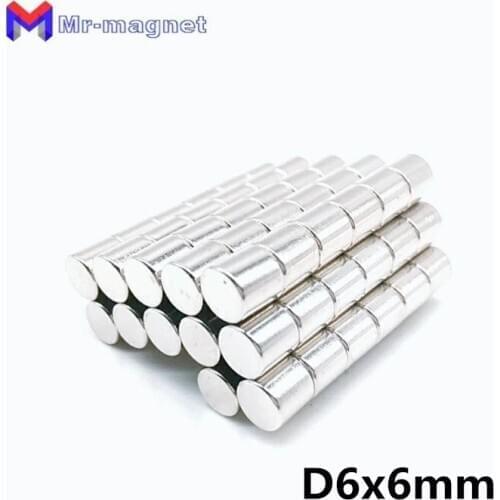 100pcs 6x6mm magnet 6x6 Super strong sticking magnets D6x6, 6*6 permanent Nickel plating magnet 6mm*6mm neodymium D6*6mm