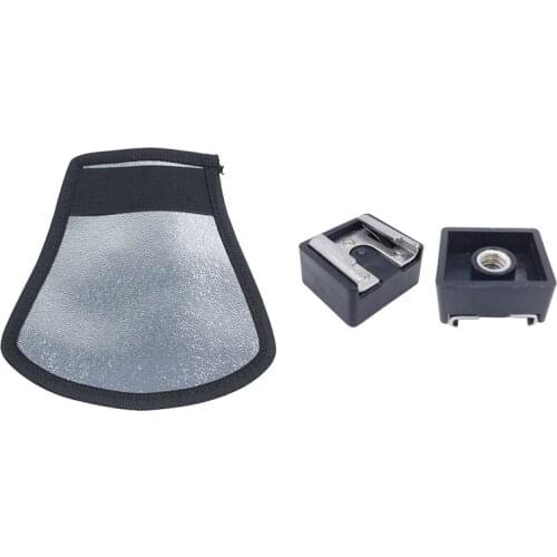 1x Flash Diffuser Silver/White Reflector for Nikon Speedlite SB-600,SB-800 & 2Pcs Flash Hot Shoe Mount Adapter