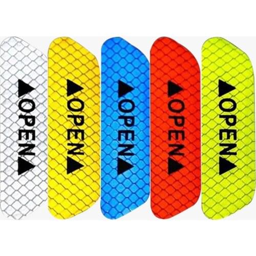 4Pcs OPEN Car Vehicle Door Reflective Safety Mark Warning Decals Sticker Decor