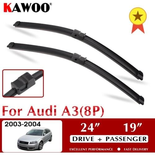 KAWOO Car Wiper Blades For Audi A3(8P) October 2003 - Nov. 2004 Windshield Windscreen Window 24"+19" LHD RHD Auto Accessories