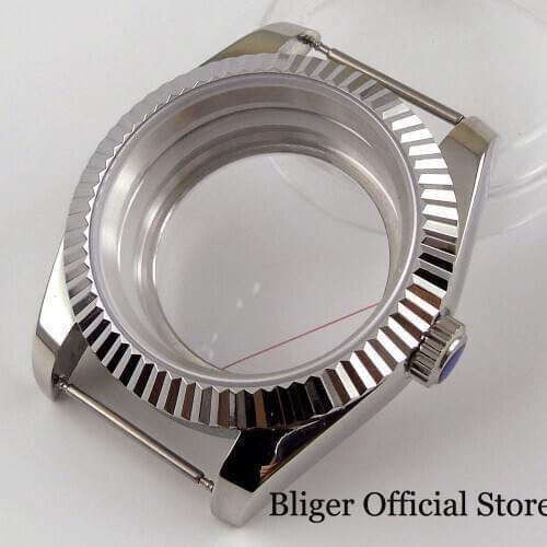 Men Watch Case for JAPAN NH35 NH36 NH35A NH36A Sapphire Glass Screw Crown Seeing Back