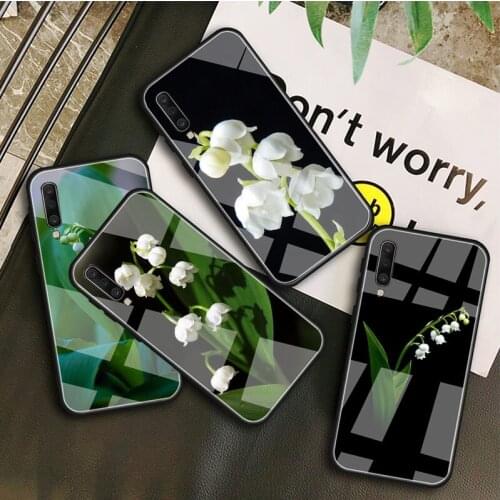 Lily of the Valley Flower Tempered Glass Case For Samsung Galaxy A 10S 10E 20S 20E 30S 40 50S 60 70 80 90 6 7 8 Shell