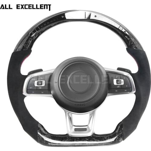 For Volkswagen Golf MK7 Steering Wheel Assembly Customized Forged/Carbon Fiber with Perforated Leather/ Alcanrata/Nappa and LED