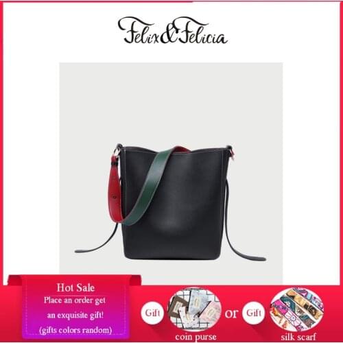 FELIX & FELICIA Fashion Shoulder Bags For Women 2021 Simple Ladies Crossbody Handbag Designer Vintage PU Leather Messenger Bag