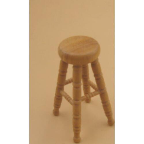 G08-X329 children gift Toy 1:12 Dollhouse mini Miniature rement wooden High stool Plain chair 1pcs