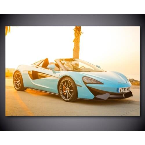 Wall Picture Mclaren 570s Spider Cabriolet Car Sunset Posters and Prints Silk Wall Art Canvas Painting Modern Home Decoration