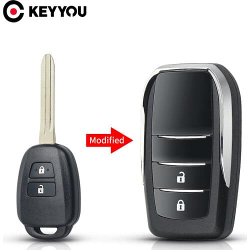 KEYYOU 2/3/4 Buttons For Toyota Prius RAV4 Camry Corolla Car Remote Control Modified Folding Key Shell Cover Fob Flip Key Case