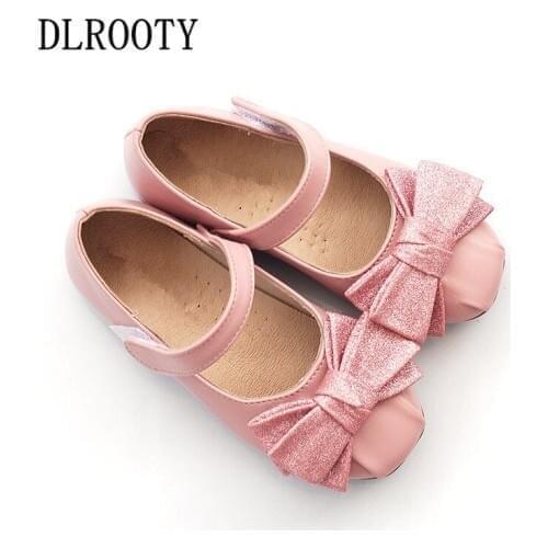 Children Shoes Bow-knot Sport Hook & Loop Girl Sneakers Kids Casual Child Flat Leather Soft Running Autumn Spring Loafers